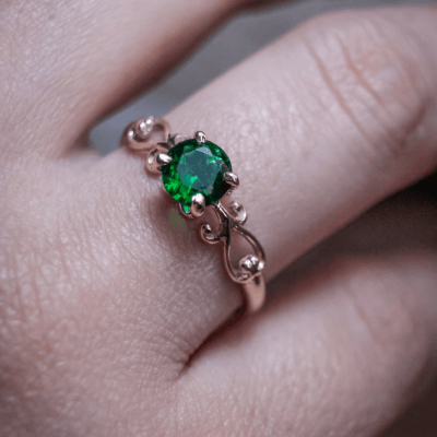 SOLITÁRIO FRIGG ZIRCÔNIA VERDE OURO AMARELO 18 K