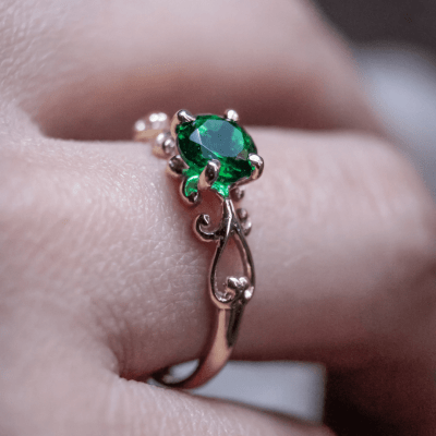 SOLITÁRIO FRIGG ZIRCÔNIA VERDE OURO AMARELO 18 K