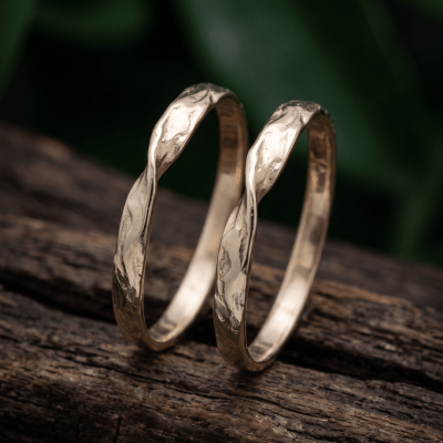 Vínculo – Anel Minimalista Torcido em Ouro Amarelo 14K