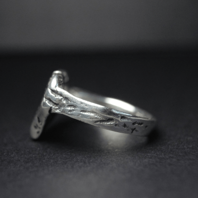 Coração Chorando – Conjunto Anel e Pingente Retrô em Prata 925 com Oxidação