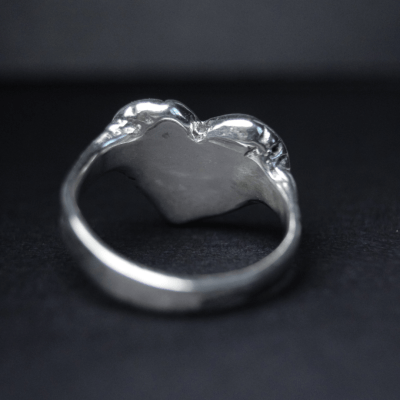 Coração Chorando – Conjunto Anel e Pingente Retrô em Prata 925 com Oxidação