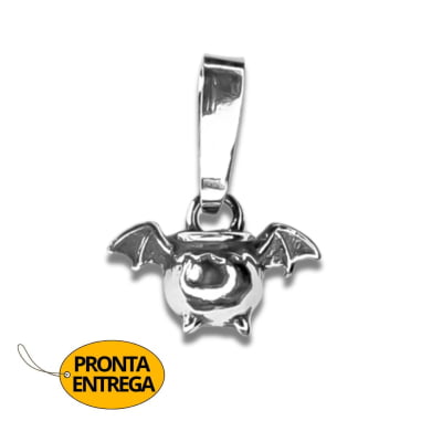 HALLOWEEN – PINGENTE CALDEIRÃO ALADO EM PRATA 925