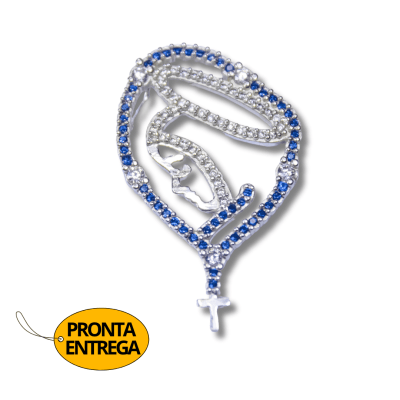 PINGENTE NOSSA SENHORA TERÇO PRATA 925 