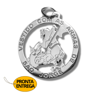 PINGENTE SÃO JORGE PRATA 925 