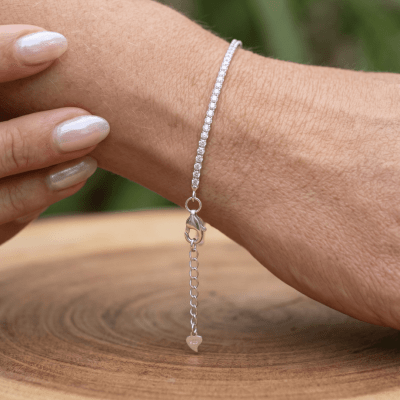 Pulseira Riviera Artesanal Prata 925 com Zircônias 2mm
