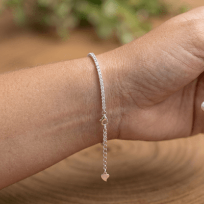 Pulseira Riviera Artesanal Prata 925 com Zircônias 2mm
