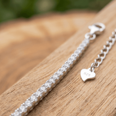 Pulseira Riviera Artesanal Prata 925 com Zircônias 2mm