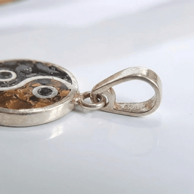 Yin Yang – Pingente Mosaico em Prata 925 com Turmalina Preta e Olho de Tigre