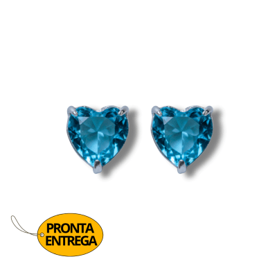 BRINCO SKY ZIRCÔNIA AZUL CLARO PRATA 925