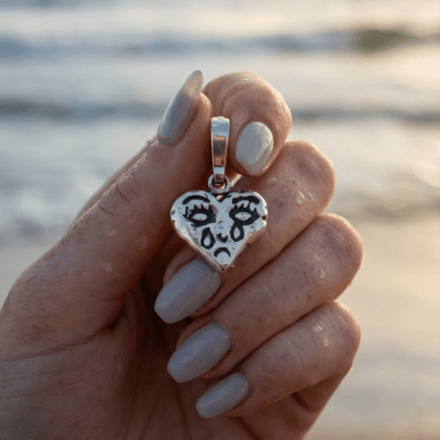 Coração Chorando – Pingente Retrô em Prata 925 com Oxidação