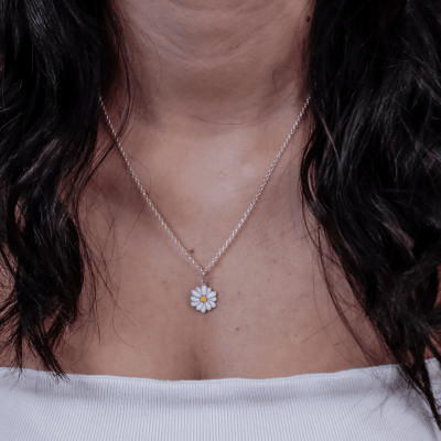 PINGENTE MARGARIDA RESINADA PRATA 950