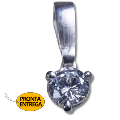 PINGENTE SHINE ZIRCÔNIA BRANCA PRATA 950