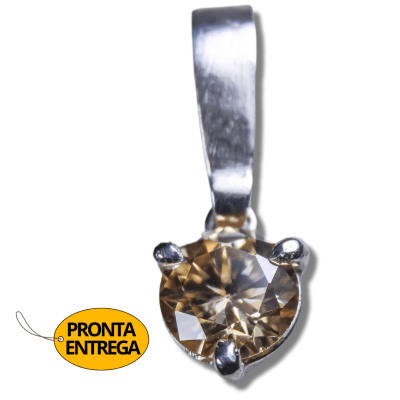 PINGENTE SHINE ZIRCÔNIA CHAMPAGNE PRATA 950