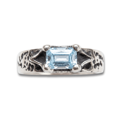 Par de Alianças Nórdicas Asgard em Prata 925 com Zircônia Azul