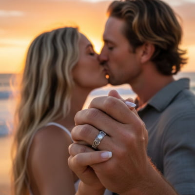 BEACH – PAR DE ALIANÇAS PRAIA EM PRATA 925