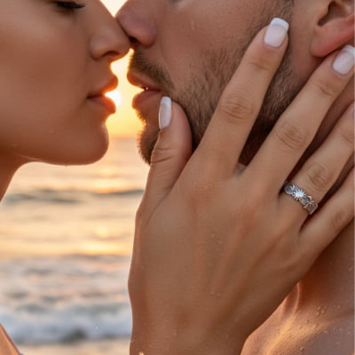 BEACH – Par de Alianças Praia em Prata 925