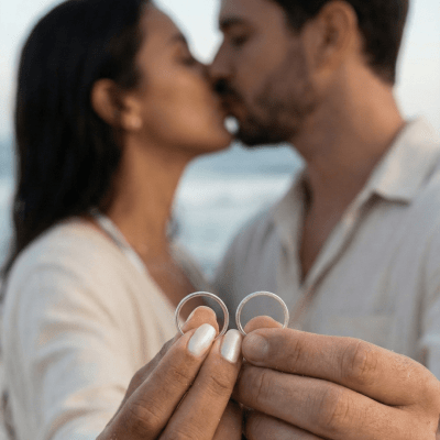 Bloom – Par de Alianças com Textura Diamantada em Prata 925