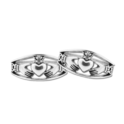 CLADDAGH – PAR DE ALIANÇAS MODELO IRLANDES THICK EM PRATA 925