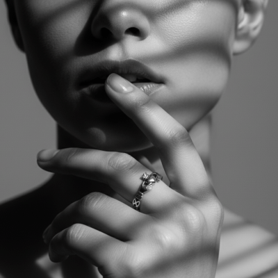 CLADDAGH – PAR DE ALIANÇAS MODELOS IRLANDESES THIN E STONE COM ZIRCÔNIA PRETA EM PRATA 925