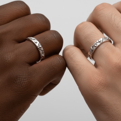 FRAGMENTOS – Par de Alianças em Prata 925