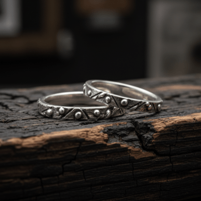 FRAGMENTOS – Par de Alianças em Prata 925