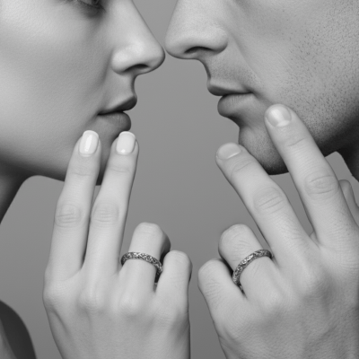 LUNAR – PAR DE ALIANÇAS MODELO FINO EM PRATA 925