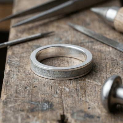 Mosaico – Anel em Prata 925 com Mosaico de Pedra Natural Água-Marinha