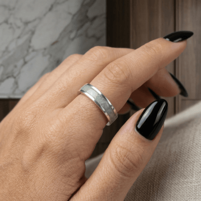 Mosaico – Anel em Prata 925 com Mosaico de Pedra Natural Água-Marinha