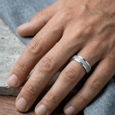 Mosaico – Anel em Prata 925 com Mosaico de Pedra Natural Água-Marinha