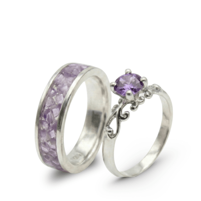 Mosaico Duo – Conjunto em Prata 925 com Ametista Natural e Solitário Frigg com Zircônia Roxa Mosaico Duo – Conjunto em Prata 925 com Ametista Natural e Solitário Frigg com Zircônia Roxa