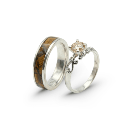 Mosaico Duo – Conjunto em Prata 925 com Olho de tigre Natural e Solitário Frigg com Zircônia Champagne Mosaico Duo – Conjunto em Prata 925 com Olho de tigre Natural e Solitário Frigg com Zircônia Champagne