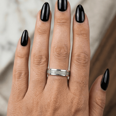 Mosaico – Par de Alianças em Prata 925 com Mosaico de Pedra Natural Água-Marinha