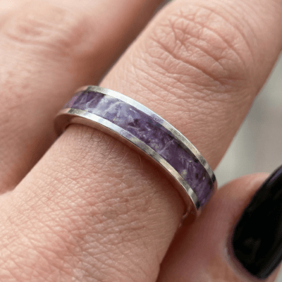 MOSAICO TRIO – CONJUNTO EM PRATA 925 (2 ANÉIS MOSAICO AMETISTA NATURAL + SOLITÁRIO FRIGG ZIRCÔNIA ROXA)