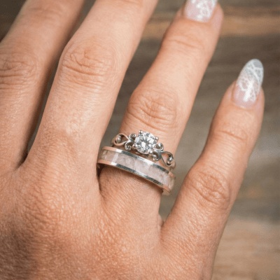 Conjunto em Prata 925 com Quartzo Rosa Natural e Solitário Frigg com Zircônia Branca – Mosaico Trio