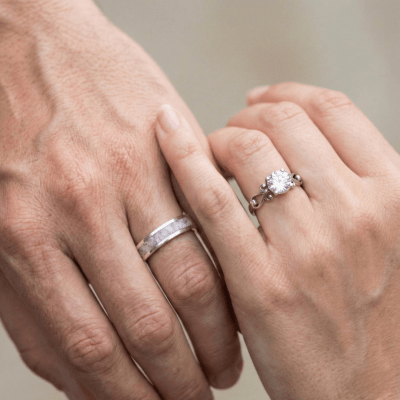 Conjunto em Prata 925 com Quartzo Rosa Natural e Solitário Frigg com Zircônia Branca – Mosaico Trio