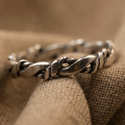 NORDIC ROPE - PAR DE ALIANÇAS MODELO FINO EM PRATA 925