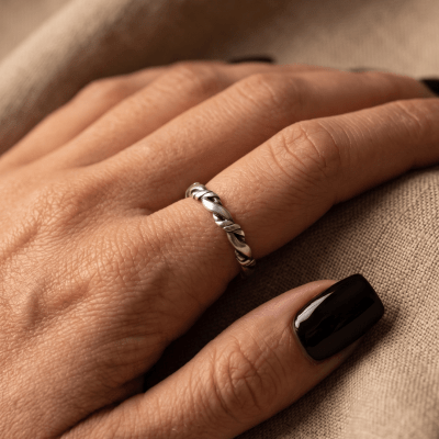 NORDIC ROPE - PAR DE ALIANÇAS MODELO FINO EM PRATA 925