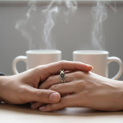 ASGARD – PAR DE ALIANÇAS DE COMPROMISSO EM PRATA 925 COM ZIRCÔNIA AMARELA