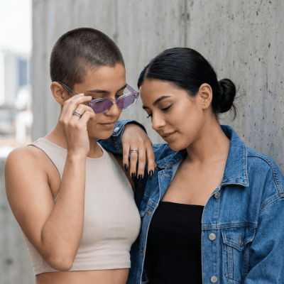 MOSAICO – ALIANÇAS DE PRATA 925 COM MOSAICO DE PEDRA NATURAL AMETISTA