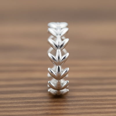 RAMOS DE OLIVEIRA – PAR DE ALIANÇAS EM PRATA 925