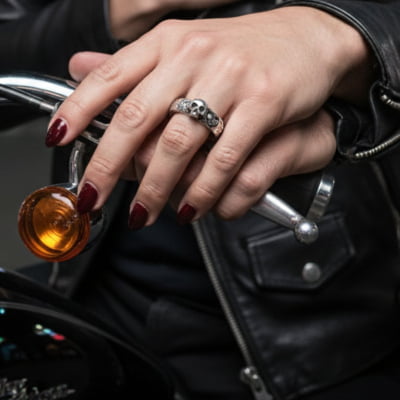 Par de Alianças Caveira Skull Love em Prata 925