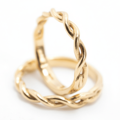 TOGETHER - PAR DE ALIANÇAS EM OURO 10K