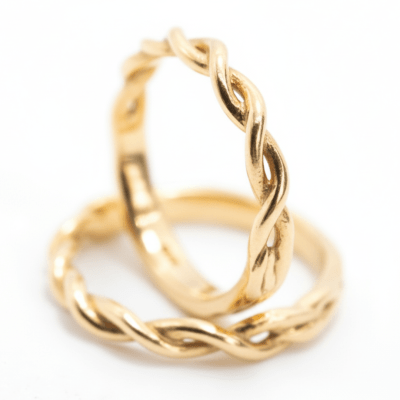 TOGETHER - PAR DE ALIANÇAS EM OURO 14K