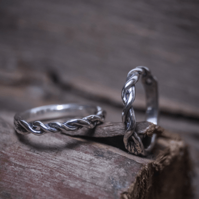 TOGETHER — Par de Alianças em Prata 925 | Maktub Pratas