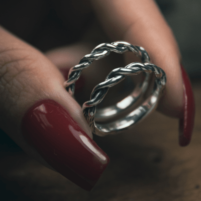 TOGETHER — Par de Alianças em Prata 925 | Maktub Pratas