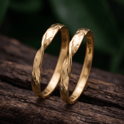 Vínculo - Par de alianças minimalistas em ouro amarelo 18 k